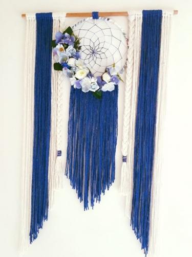 KAD-0026-Decoração de Parede com Barbantes Cru e Azul Tifany