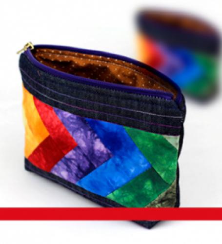 C004-Necessaire com Retângulos de Tecido e Jeans - Curso para Iniciantes